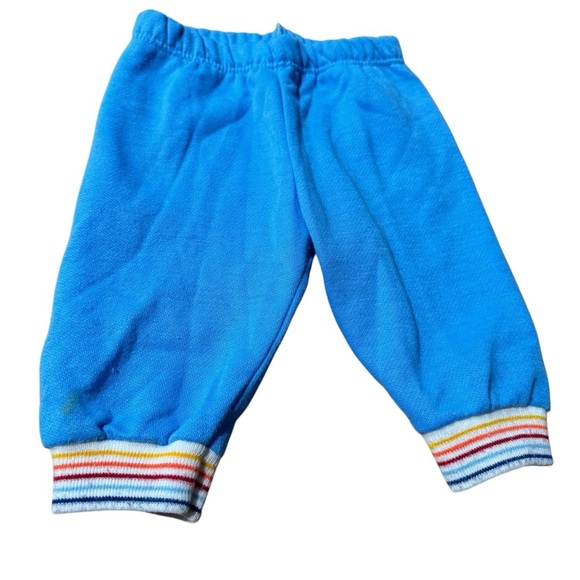 VTG Baby Boys Football Baby League Blue Sweatpants Sz 1/2 (6-9 Months) Rainbow - Picture 3 of 6